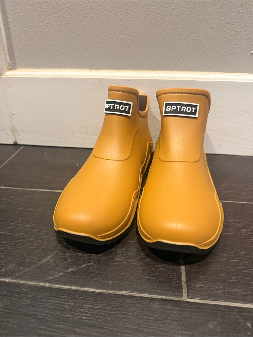 BPTROT Mustard Yellow Rain Ankle Boots